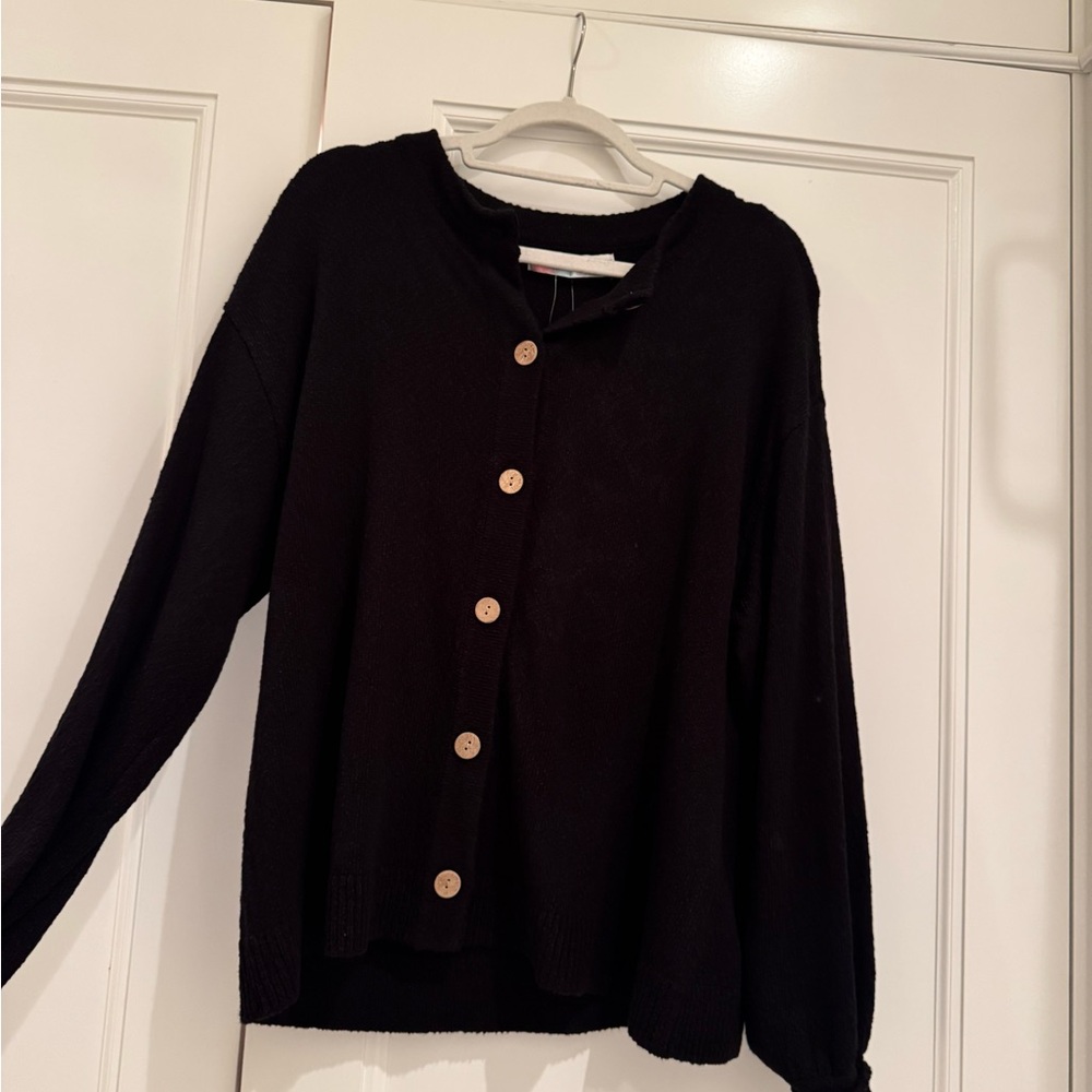 Free People Black Knit Cardigan